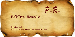 Pánt Romola névjegykártya